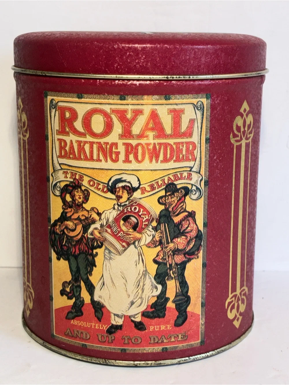 Vintage Royal Baking Powder Advertising Tin Canister Round Metal Storage Tin 8